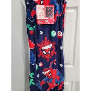 New Marvel Santa Spider-Man Christmas Holiday Plush Throw Blanket